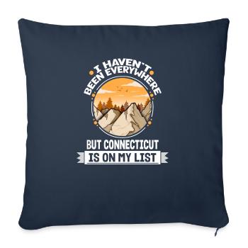 Le Connecticut est sur ma liste Sommet de randonnée en montagne - Housse de coussin décorative 45 x 45 cm - bleu marine - Devant