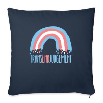Transend Judgement LGBTQ Trans Transgender Rights - Housse de coussin décorative 45 x 45 cm - bleu marine - Devant
