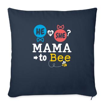 He or She Mama To Bee Gender Reveal Family Baby - Sofakissenbezug 45 x 45 cm - Navy - Vorne