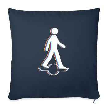 Stick Figure Onewheel Shirt Cadeau - Housse de coussin décorative 45 x 45 cm - bleu marine - Devant