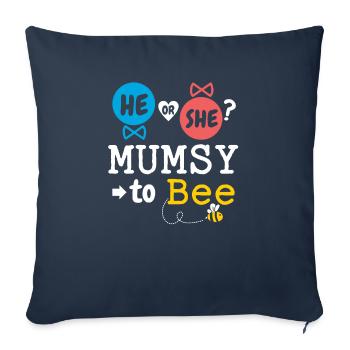Il ou elle maman à l’abeille sexe révéler le bébé de la famille - Housse de coussin décorative 45 x 45 cm - bleu marine - Devant