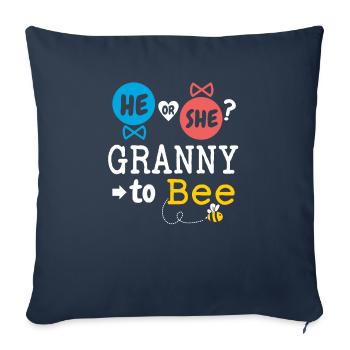 Il ou elle Mamie à l’abeille sexe révéler bébé de la famille - Housse de coussin décorative 45 x 45 cm - bleu marine - Devant