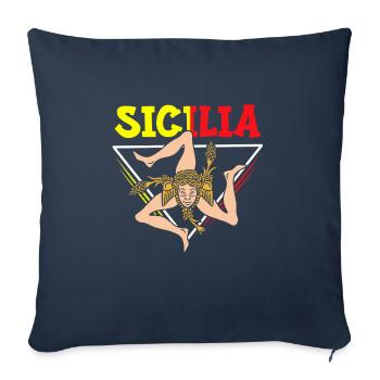 Sizilien flagge Sizilien Palermo Italien - Sofakissenbezug 45 x 45 cm - Navy - Vorne