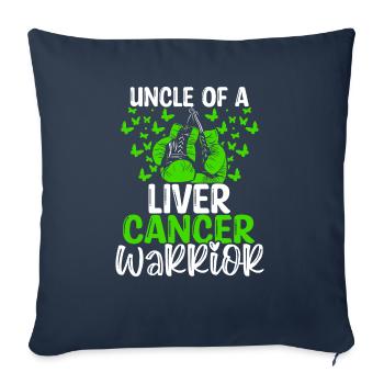 Liver Cancer Awareness Uncle Nephew Niece - Sofa pillowcase 17,3'' x 17,3'' (45 x 45 cm) - navy - Front