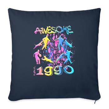 Awesome since 1990. Agility, Hundetraining - Sofa pillowcase 17,3'' x 17,3'' (45 x 45 cm) - navy - Front
