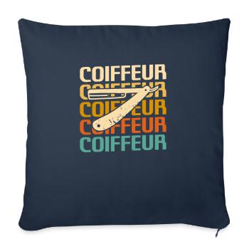 Retro Coiffure Barbier Coiffeuse - Sofakissenbezug 45 x 45 cm - Navy - Vorne