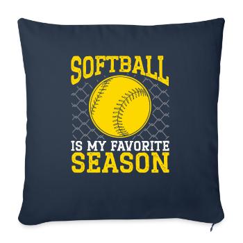 Le softball est mon joueur de softball préféré de la saison - Housse de coussin décorative 45 x 45 cm - bleu marine - Devant