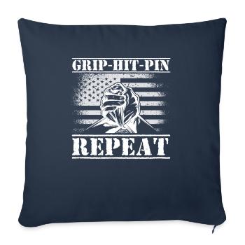 Armwrestler USA Flag Handwrestling - Sofa pillowcase 17,3'' x 17,3'' (45 x 45 cm) - navy - Front