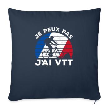 Je Peux Pas J'ai VTT Cycliste Vélo De Montagne - Sofakissenbezug 45 x 45 cm - Navy - Vorne