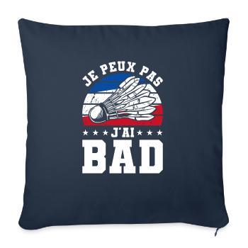 Je Peux Pas J'ai Bad Badminton - Sofakissenbezug 45 x 45 cm - Navy - Vorne