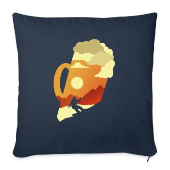Apres Ski Beer Snowboarding Mountains Ski - Sofa pillowcase 17,3'' x 17,3'' (45 x 45 cm) - navy - Front
