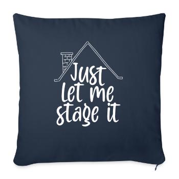 Home Staging Laissez-moi le mettre en scène Home Stager - Housse de coussin décorative 45 x 45 cm - bleu marine - Devant