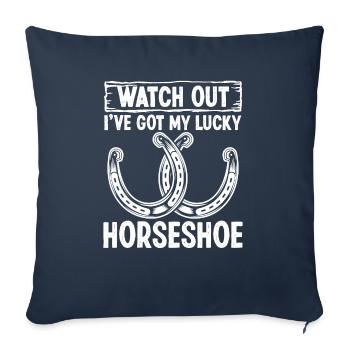 Horseshoe Pitching Ive got my lucky TosserHorsesho - Sofa pillowcase 17,3'' x 17,3'' (45 x 45 cm) - navy - Front