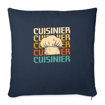 Retro Cuisinier Chef Cuisine - Housse de coussin décorative 45 x 45 cm - bleu marine - Devant