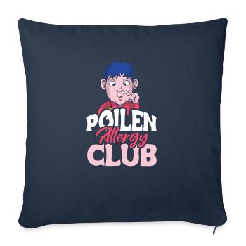 Cadeau de chemise Pollen Allergy Club - Housse de coussin décorative 45 x 45 cm - bleu marine - Devant