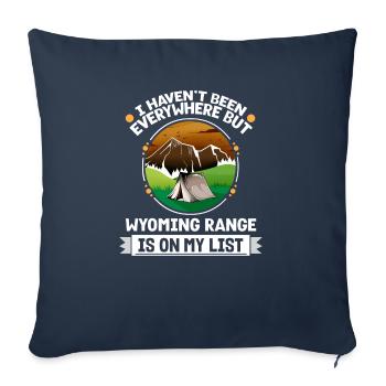 Wyoming Range est sur ma liste Randonner Camping Hiker - Housse de coussin décorative 45 x 45 cm - bleu marine - Devant