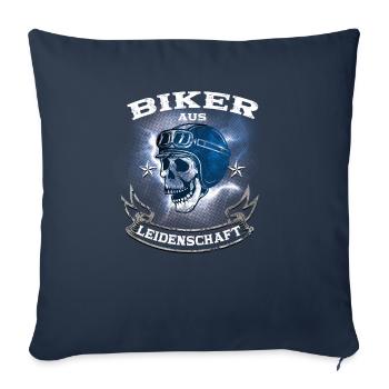 Biker aus Leidenschaft - Sofakissenbezug 45 x 45 cm - Navy - Vorne