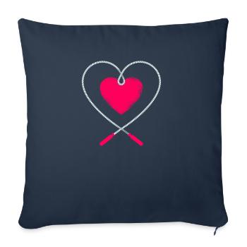 Fitness Roping - Corde à sauter pour femme - Housse de coussin décorative 45 x 45 cm - bleu marine - Devant