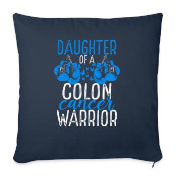 Daughter Colon Cancer Awareness Month Ribbon - Sofa pillowcase 17,3'' x 17,3'' (45 x 45 cm) - navy - Front