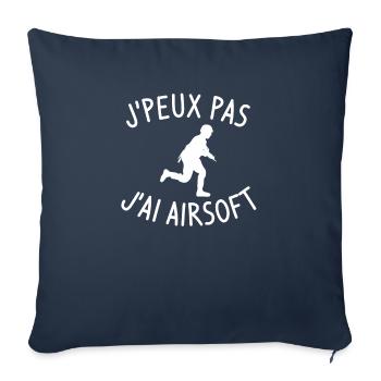J'peux Pas J'ai Airsoft - Housse de coussin décorative 45 x 45 cm - bleu marine - Devant