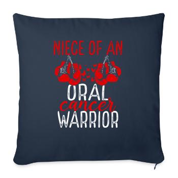 Niece Oral Cancer Awareness Aunt Uncle - Sofakissenbezug 45 x 45 cm - Navy - Vorne
