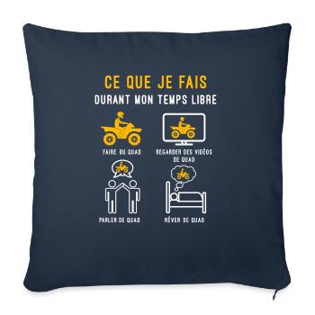 quad temps libre cadeau conducteur - Housse de coussin décorative 45 x 45 cm - bleu marine - Devant