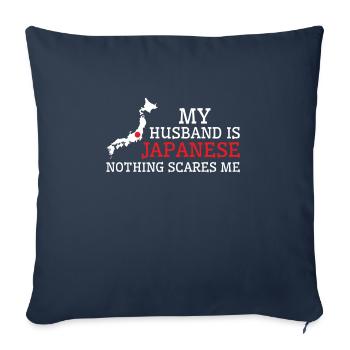 Rien ne me fait peur, mari japonais Japon - Housse de coussin décorative 45 x 45 cm - bleu marine - Devant