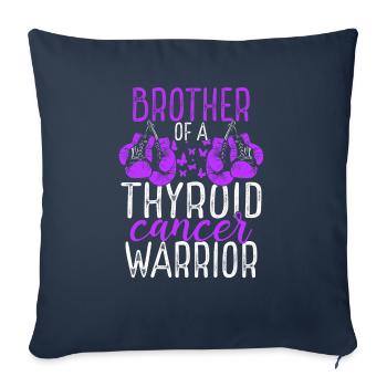 Frère Sensibilisation au cancer de la thyroïde Frère jumeau - Housse de coussin décorative 45 x 45 cm - bleu marine - Devant