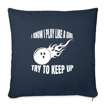 Bowling Bowling Kegel Bowler Bowling ball gift - Sofa pillowcase 17,3'' x 17,3'' (45 x 45 cm) - navy - Front
