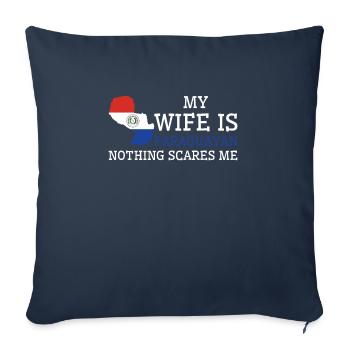 Rien ne me fait peur Femme paraguayenne Paraguay - Housse de coussin décorative 45 x 45 cm - bleu marine - Devant
