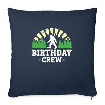 Bigfoot Party Supplies Sasquatch Birthday Crew - Sofa pillowcase 17,3'' x 17,3'' (45 x 45 cm) - navy - Front