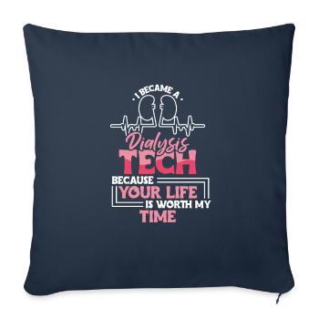 Chemise d’infirmière en dialyse Techn - Housse de coussin décorative 45 x 45 cm - bleu marine - Devant