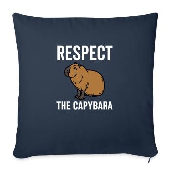 Respect The Capybara - Sofa pillowcase 17,3'' x 17,3'' (45 x 45 cm) - navy - Front