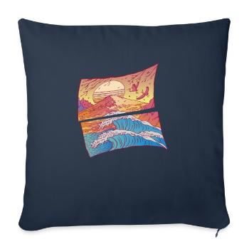 La grande vague japonaise de Kanagawa - Housse de coussin décorative 45 x 45 cm - bleu marine - Devant
