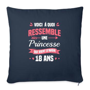 Voici À Quoi Ressemble Une Princesse Qui Vient - Housse de coussin décorative 45 x 45 cm - bleu marine - Devant