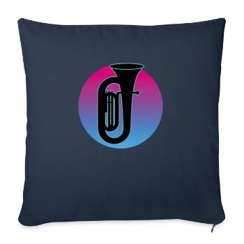Tuba Player Tuba Musical Instrument - Sofa pillowcase 17,3'' x 17,3'' (45 x 45 cm) - navy - Front