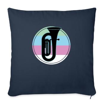 Tuba Player Tuba Musical Instrument - Sofa pillowcase 17,3'' x 17,3'' (45 x 45 cm) - navy - Front