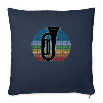 Tuba Player Tuba Musical Instrument - Sofa pillowcase 17,3'' x 17,3'' (45 x 45 cm) - navy - Front