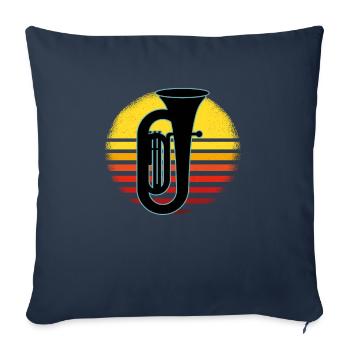 Tuba Player Tuba Musical Instrument - Sofa pillowcase 17,3'' x 17,3'' (45 x 45 cm) - navy - Front