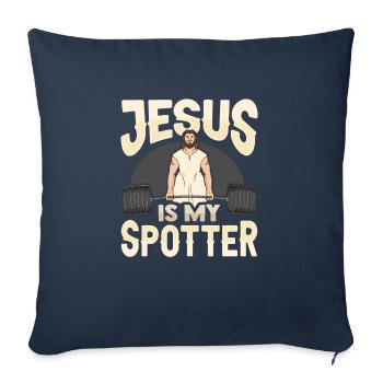 Jésus est mon spotter design pour Dieu Croyant A - Housse de coussin décorative 45 x 45 cm - bleu marine - Devant