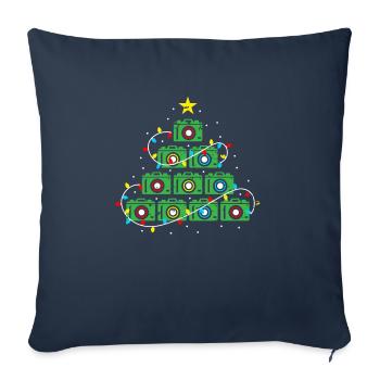 Arbre de Noël moche de Noël - Housse de coussin décorative 45 x 45 cm - bleu marine - Devant