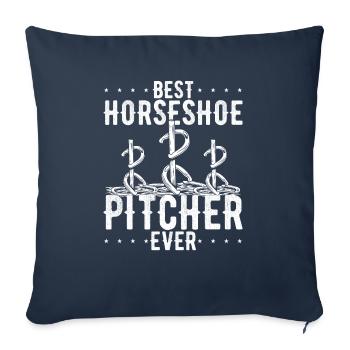 Horseshoe Pitching Game Best ever Tosser - Sofa pillowcase 17,3'' x 17,3'' (45 x 45 cm) - navy - Front
