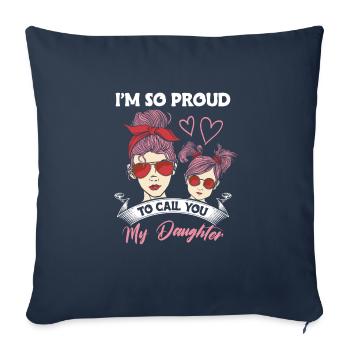 Proud Mom Love Daughter Sunglasses Headband - Sofa pillowcase 17,3'' x 17,3'' (45 x 45 cm) - navy - Front