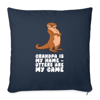 Petits jeux de mots sur les loutres et blagues sur les loutres - Housse de coussin décorative 45 x 45 cm - bleu marine - Devant
