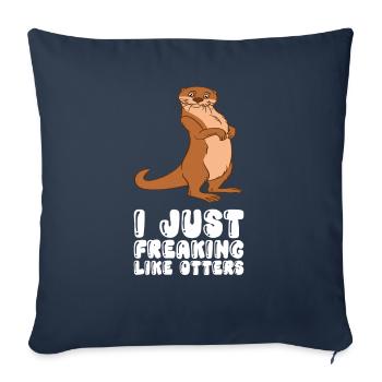 Petits jeux de mots sur les loutres et blagues sur les loutres - Housse de coussin décorative 45 x 45 cm - bleu marine - Devant
