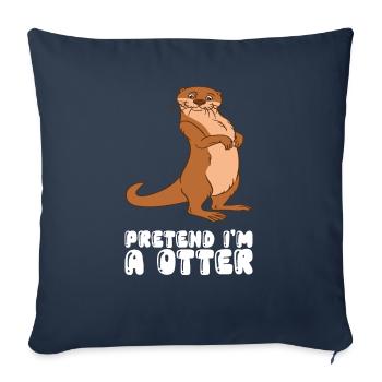 Petits jeux de mots sur les loutres et blagues sur les loutres - Housse de coussin décorative 45 x 45 cm - bleu marine - Devant