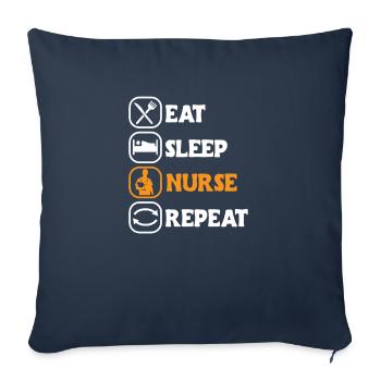Manger Sleep Nurse Répéter Nursing Medical Gift idea - Housse de coussin décorative 45 x 45 cm - bleu marine - Devant