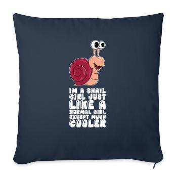 I'm a snail girl - Sofa pillowcase 17,3'' x 17,3'' (45 x 45 cm) - navy - Front