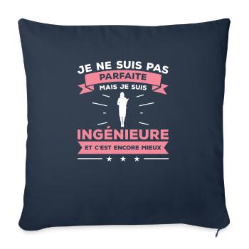 Je Ne Suis Pas Parfaite Mais Je Suis Ingénieure - Housse de coussin décorative 45 x 45 cm - bleu marine - Devant