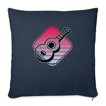 Ukuleles Vitage - Sofa pillowcase 17,3'' x 17,3'' (45 x 45 cm) - navy - Front